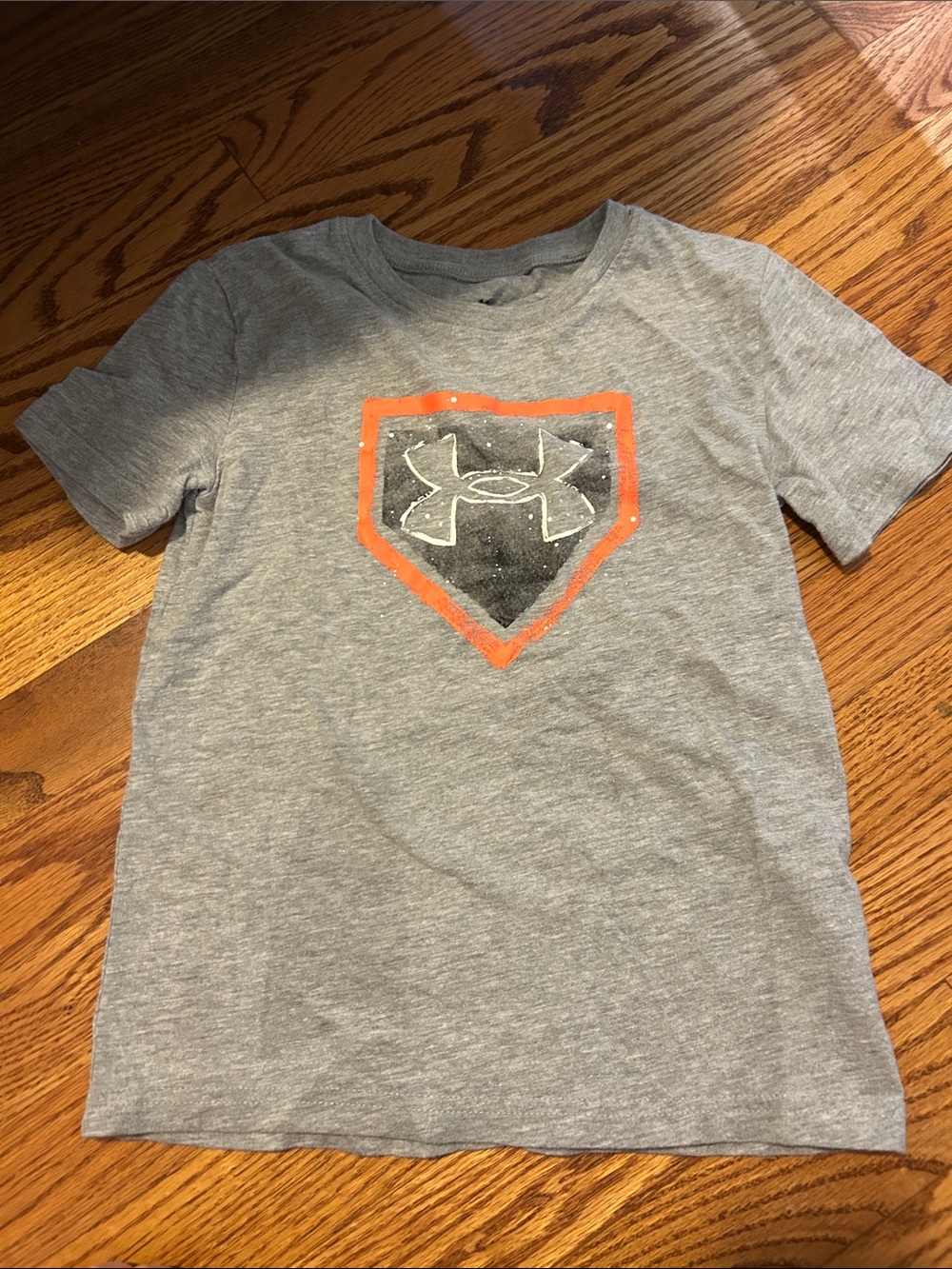 Under Armour Gray Short Sleeve Tee with Orange Trim Logo